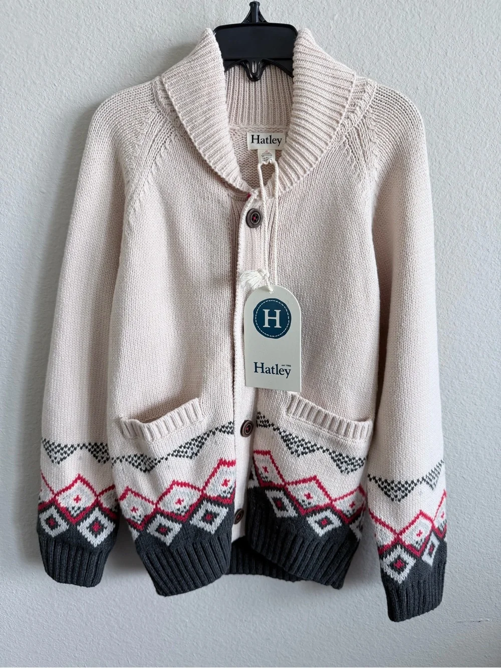 Hatley Majestic Stag Shawl Collar Cardigan Size 6